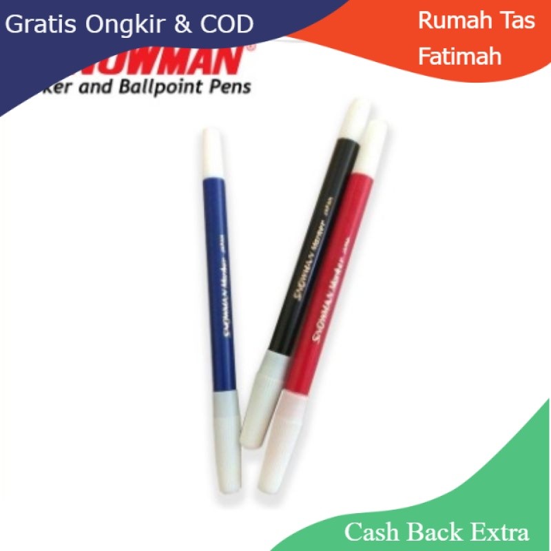 Promo (ECER) SPIDOL KECIL SNOWMAN SPIDOL KECIL HITAM SPIDOL KECIL PERMANEN SPIDOL MARKER SNOWMAN PW-