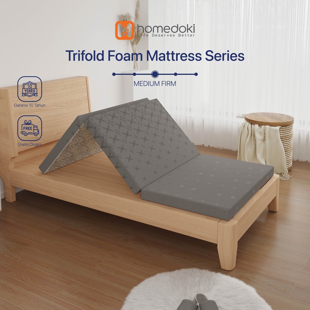 Homedoki TrioLite Series / Kasur Busa Lipat / Tatami Kasur Lantai Tebal / Bisa Dilepas/ Dan Dicuci /