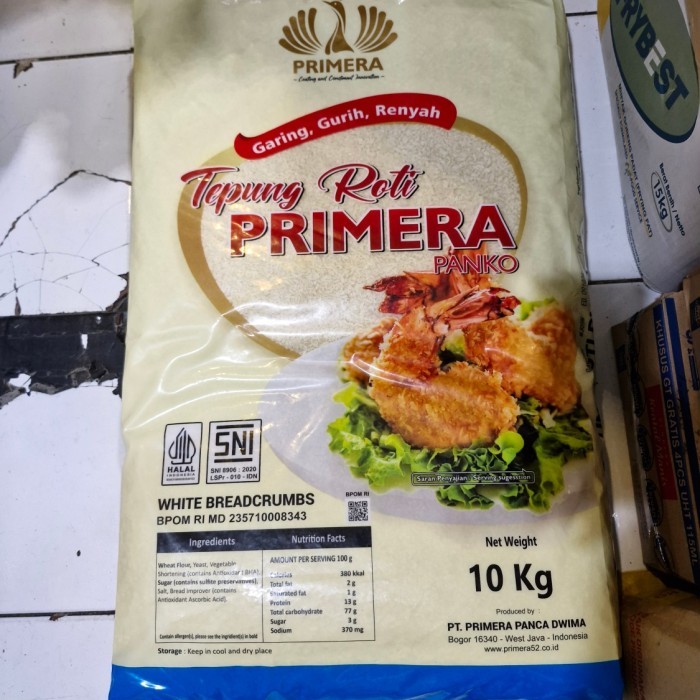 

Tepung Roti Panir Premium Primera Panko White 10kg Karung GRAB