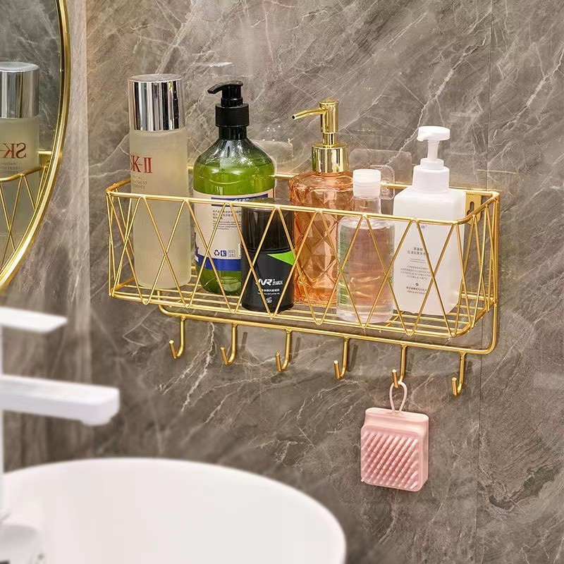 Rak Kosmetik Gantung Dinding /Mandi Kamar Mandi Rak/NEW Rak  Dapat ditempel  premium/Mandi Tempel Di