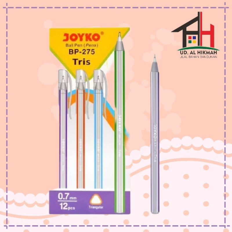 

Pulpen Ball Pen Pena Joyko BP 275 TRIS 0.7 mm ( 12 PCS / PAK )