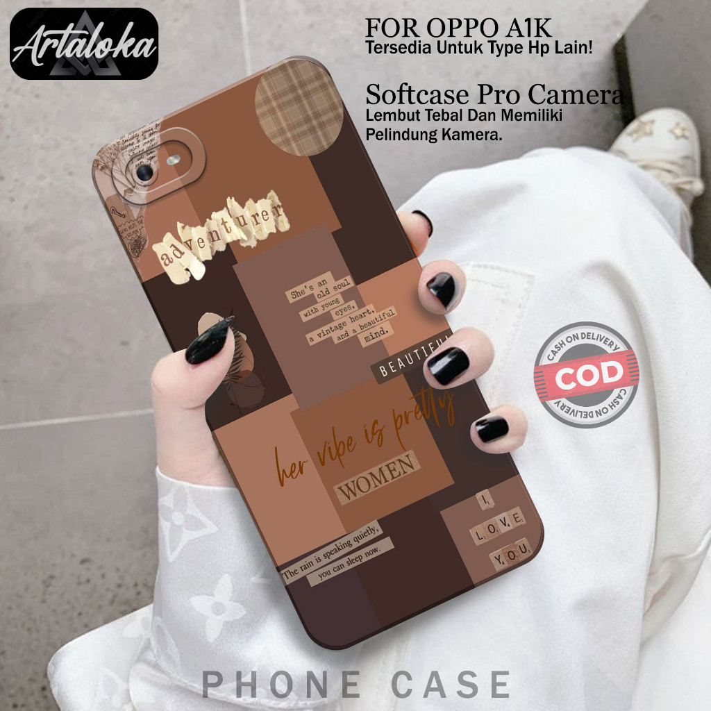 Case Hp Oppo A1K/C2 Terbaru Fashion Case Aesthetic Softcase Oppo A1K/C2 Case Pro Camera Silikon Tpu 
