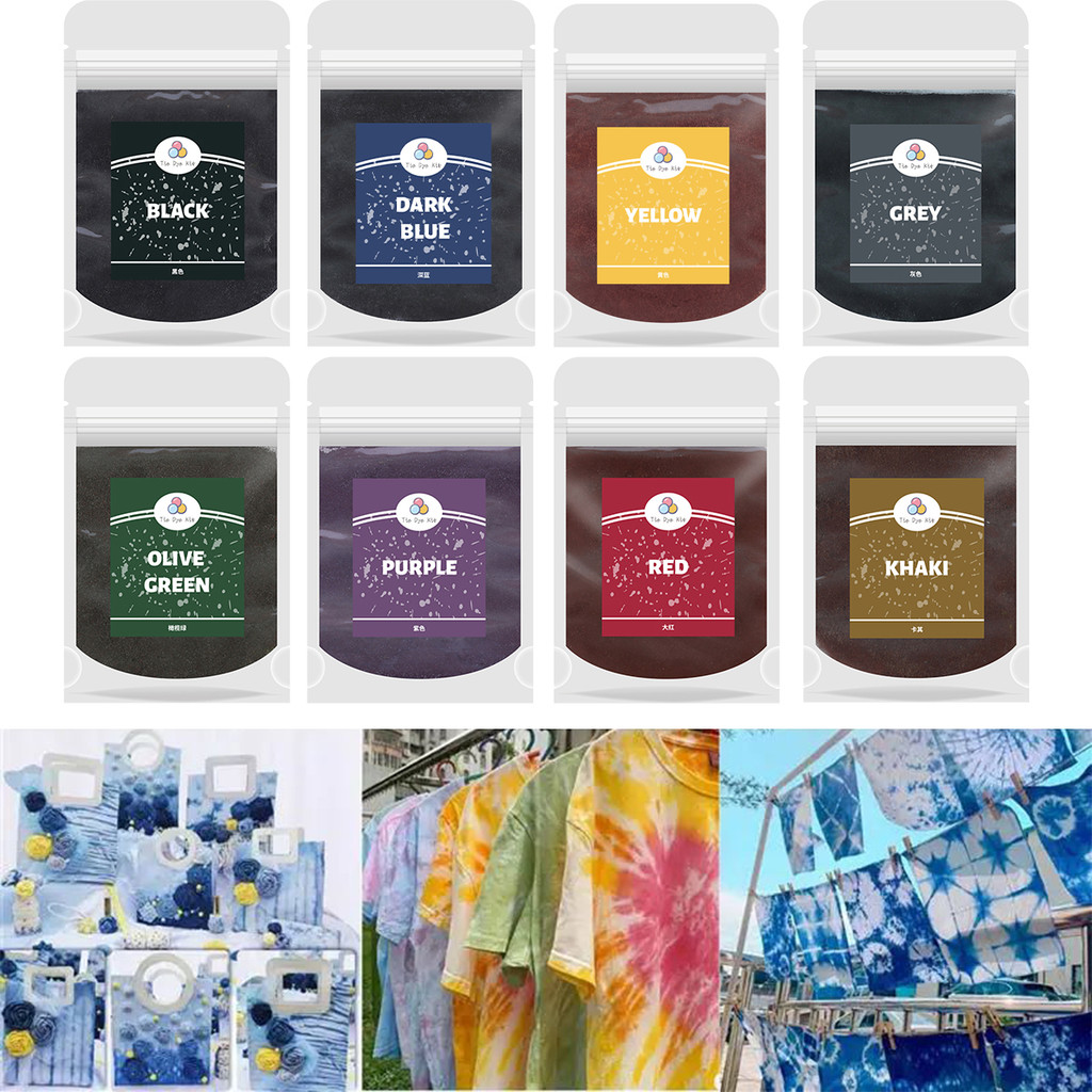 

10g 6 colors Fabric Dyes Pewarna Pakaian tie dye Rumah tangga buatan tangan DIY Pengolahan kain jeans katun dan linen Refurbishment