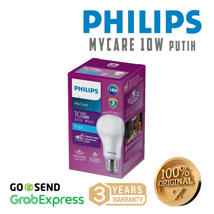 Bola Lampu LED Philips Mycare Bulb 10w 10watt 10 Watt Putih Garansi