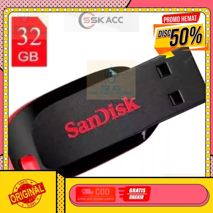 FLASH DISK SANDISK 32GB CRUZER BLADE/ORIGINALSandisk FlashDisk Cruzer Blade 32GB | USB FLASHDISK SAN