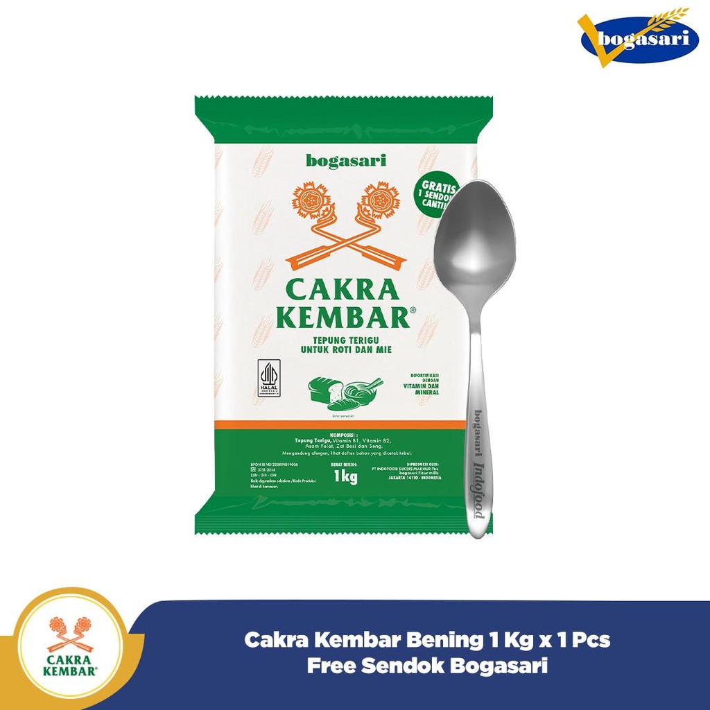 

Cakra Kembar Bening 1 Kg x 1 pcs free Sendok Bogasari