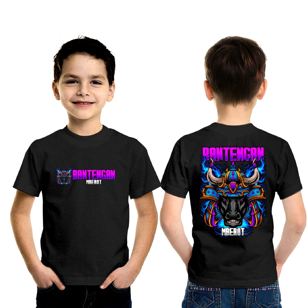 BAJU ANAK // KAOS ANAK DISTRO BANTENGAN MBEROT MALANGAN JARANAN  COMBED 30S SABLON DTF PREMIUM LAKI 