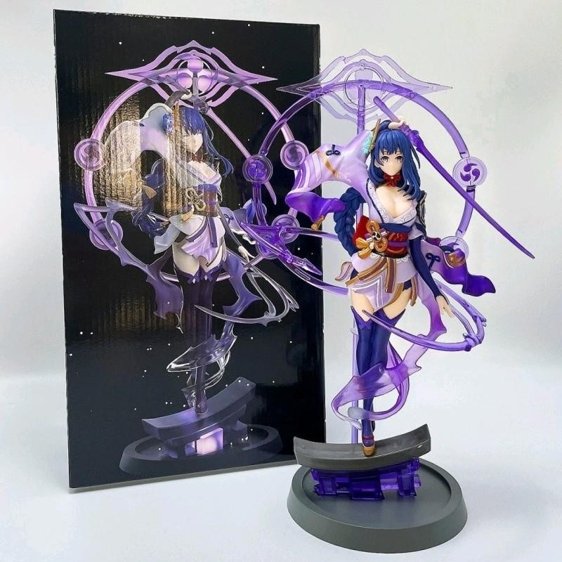 action figure raiden shogun genshin impact ungu 30cm berdiri pose