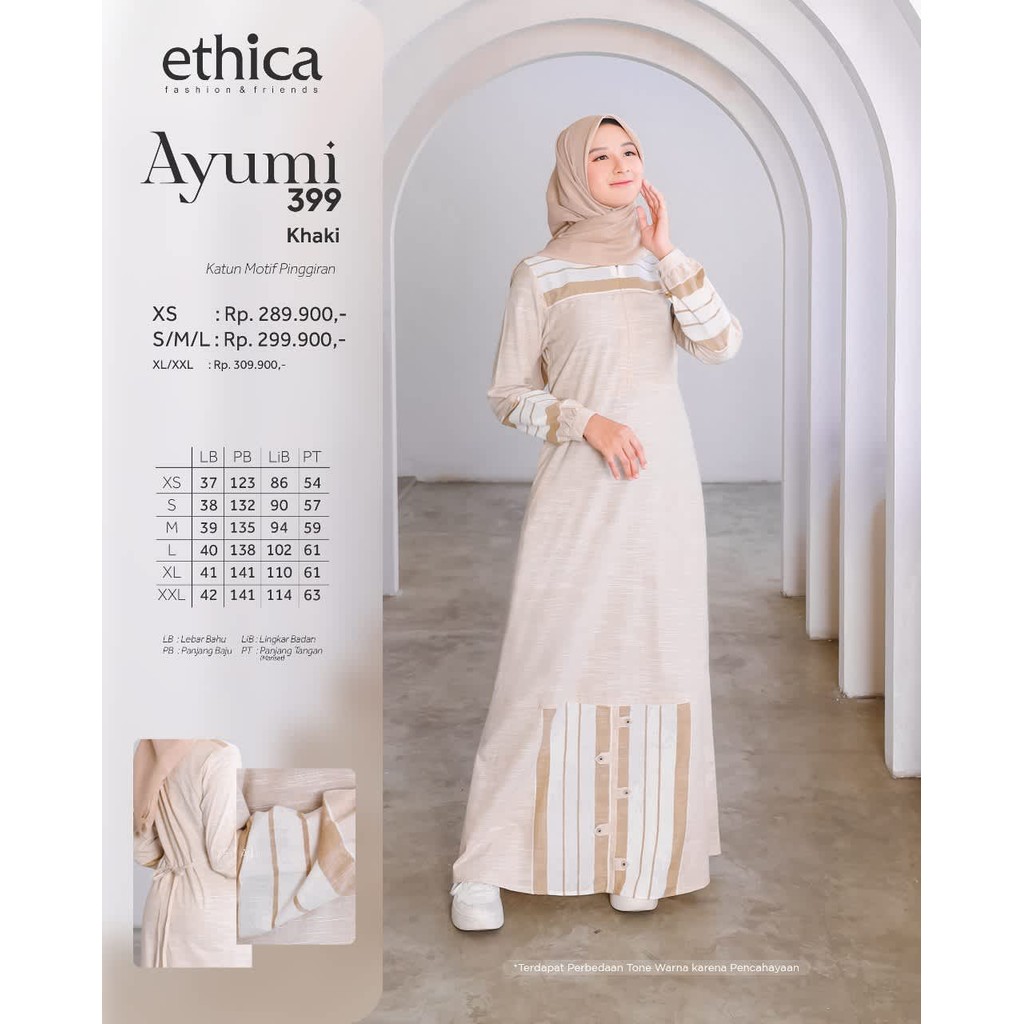 ETHICA GAMIS DEWASA  AYUMI 399  KHAKI