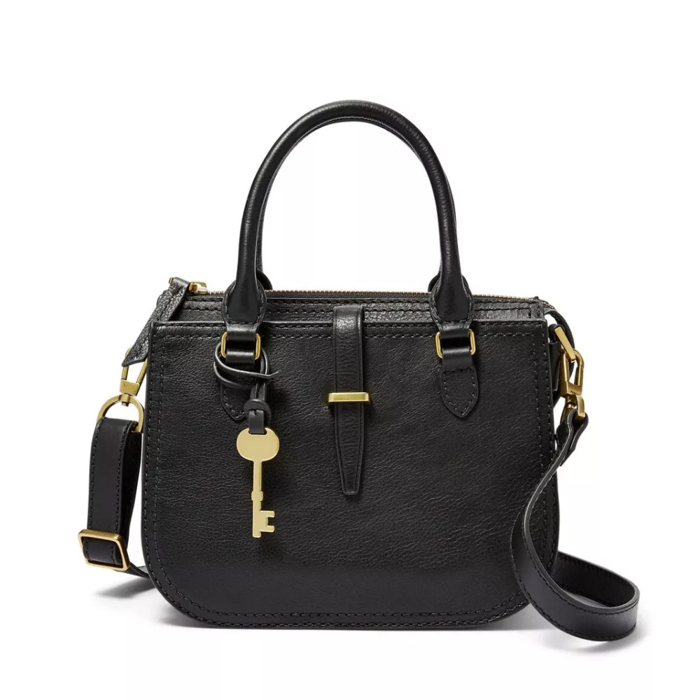 Fossil Ryder Satchel Mini in Black Leather