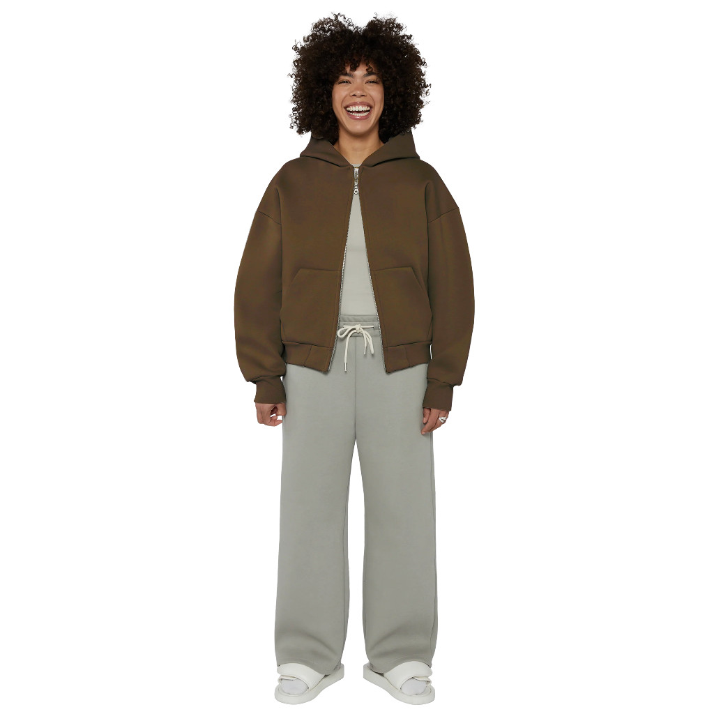 EH85SR JORN - Hoodie Double Zipper Cokelat / Zipper Hoodie / Zipper / Hoodie Boxy Zipper / Double Zi