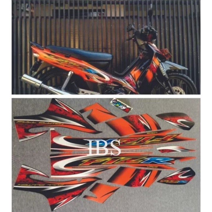 STRIPING FIZR HITAM ORANGE 2005 STIKER STRIPING FIZ R OREN POLET STIKER