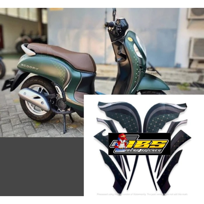 STIKER STRIPING SCOOPY STYLISH 2024 HIJAU ARMY