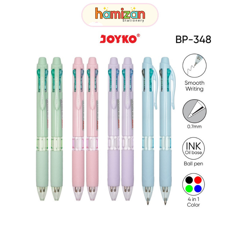 

Joyko Ballpen BP-348 Quaco 4 Pulpen Ballpoint Pen 4 in 1 0.7mm