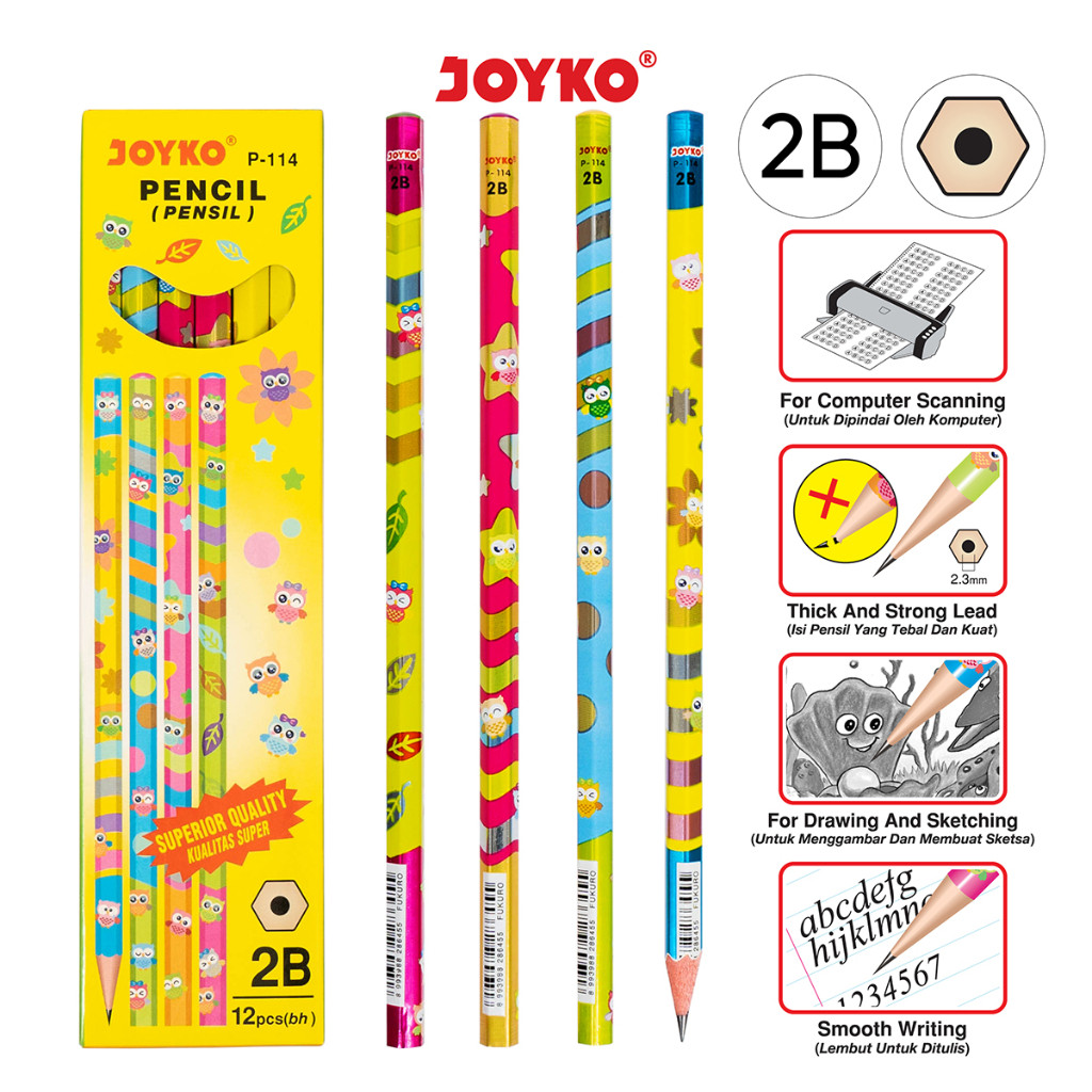 

(1pc) Pencil Pensil Joyko P-114 2B