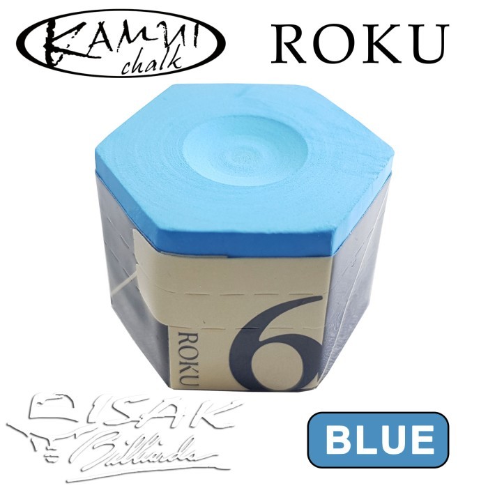 

TERLARIS Kamui Chalk - ROKU Japan Chalks Kapur Biliar Billiard Bilyard Ori Asli - Blue