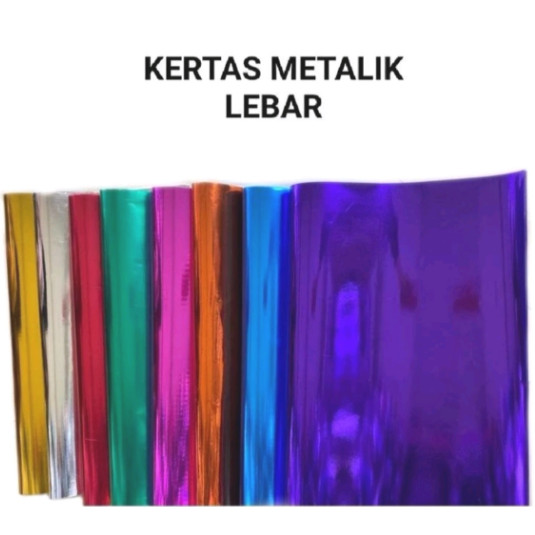 

Kertas Kado Kertas Metalik Warna (1 SLOP isi 10 Lbr)