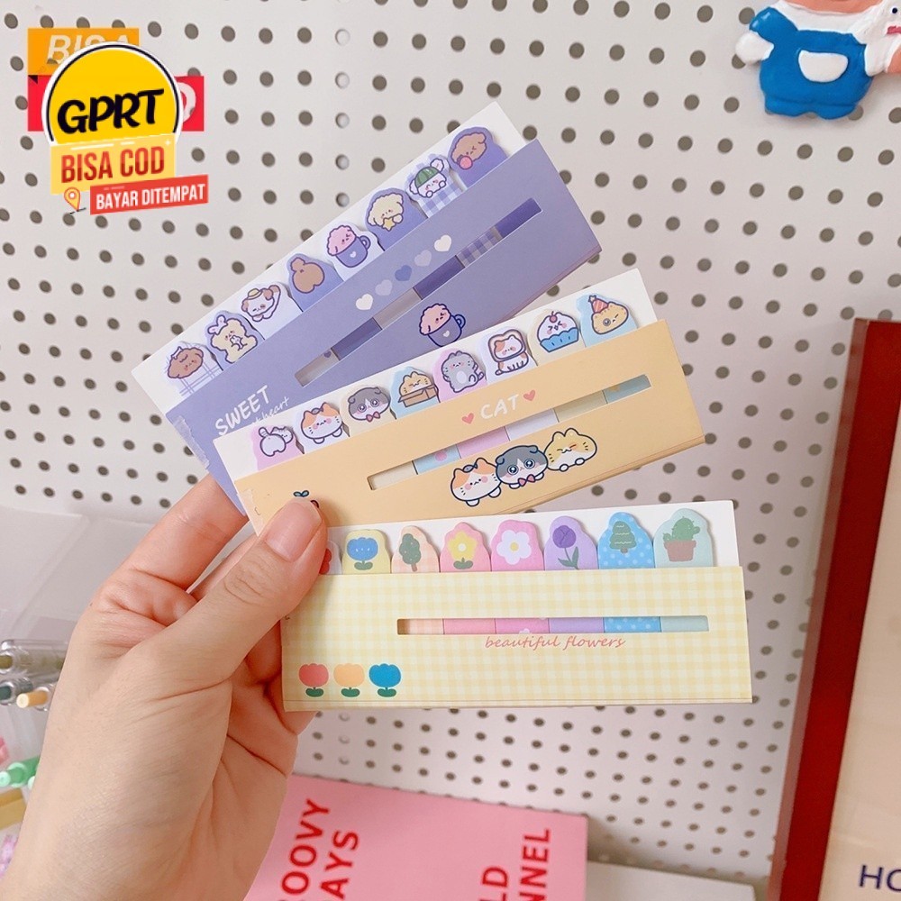

GPRT Sticky Notes Karakter Hewan Lucu 8IN1 Tempelan Kertas Catatan 120 Lembar Pembatas Buku Karakter Penanda Buku Stationery Memo Pad Convenience Cute 8 IN 1