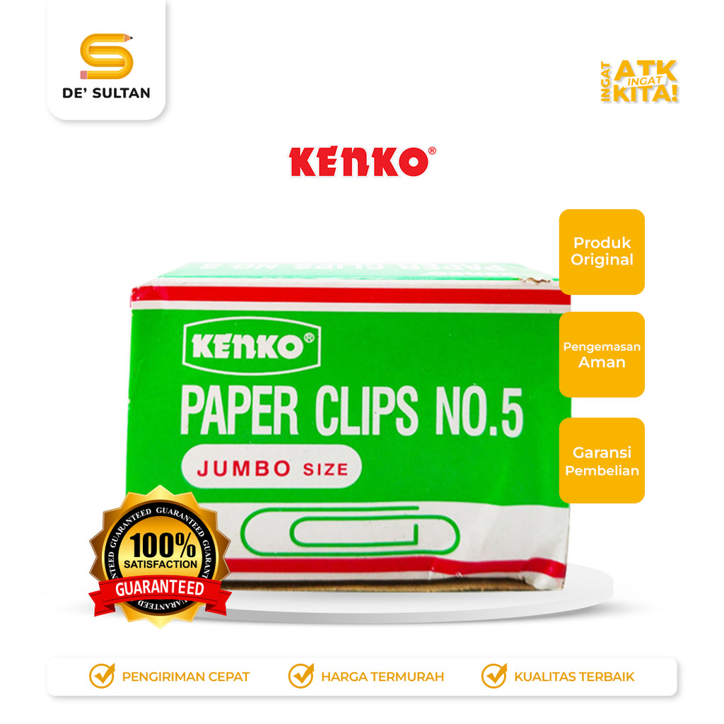 

KENKO KLIP KERTAS/ PAPER CLIP NO.5 (1PACK/ 10DUS)