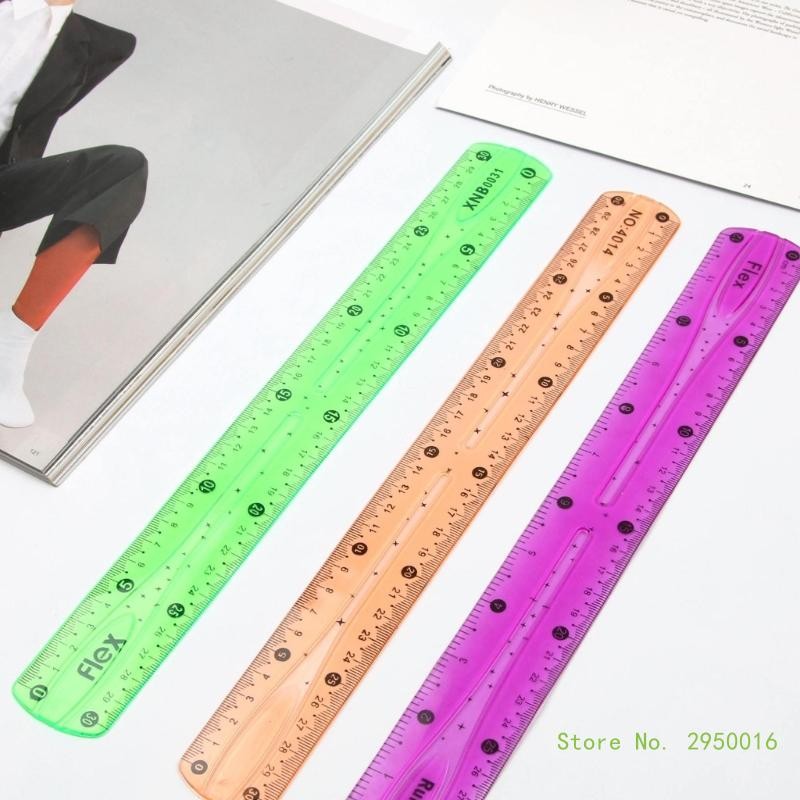 

2Pcs Color Flexible Rulers Soft Bendable Plastic Rulers Duals Scale Bendable Flexible Rubber Rulers Clear Straight Ruler