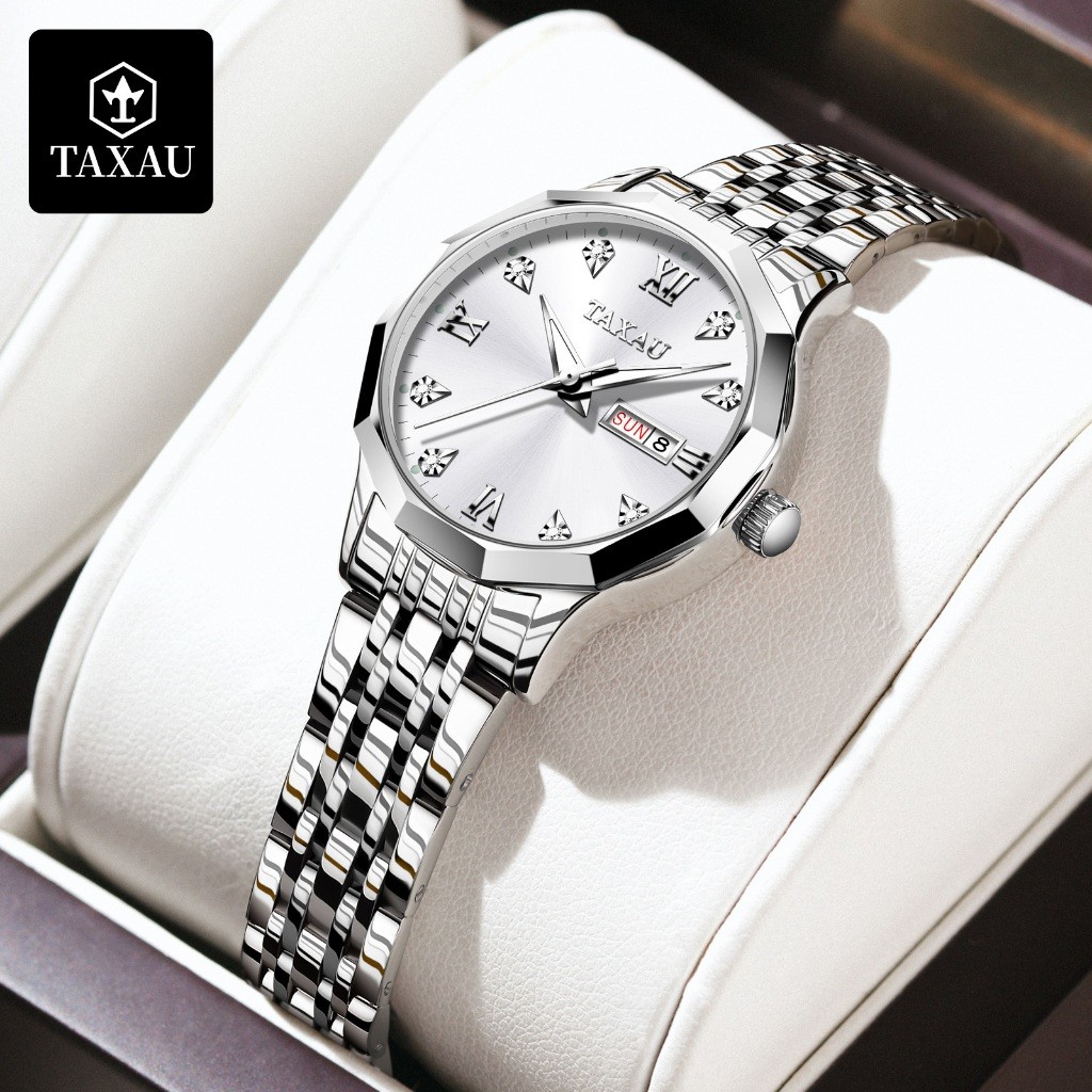[SALE BESAR] TAXAU Jam Tangan Wanita 100% Original Anti Air Jam Tangan Wanita Rantai Kecil Stainless