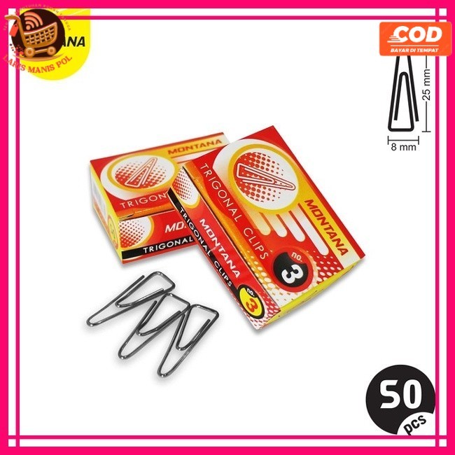 

LMP Klip Penjepit Kertas No. 3 25mm Montana Trigonal Clips