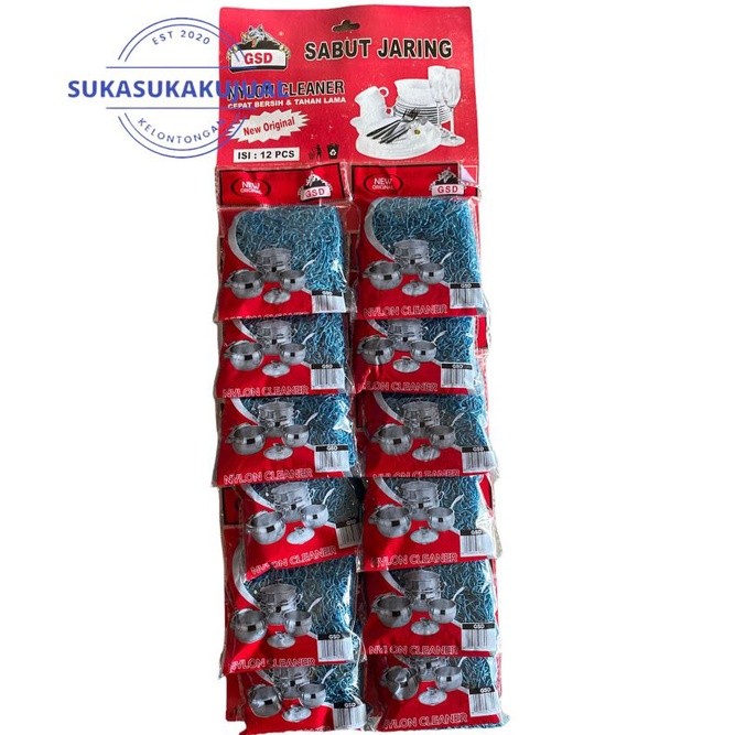 [SDW] pekanbaru/SPON CUCI JARING PIRING/SABUT CUCI 1RENCENG ISI 12PCS