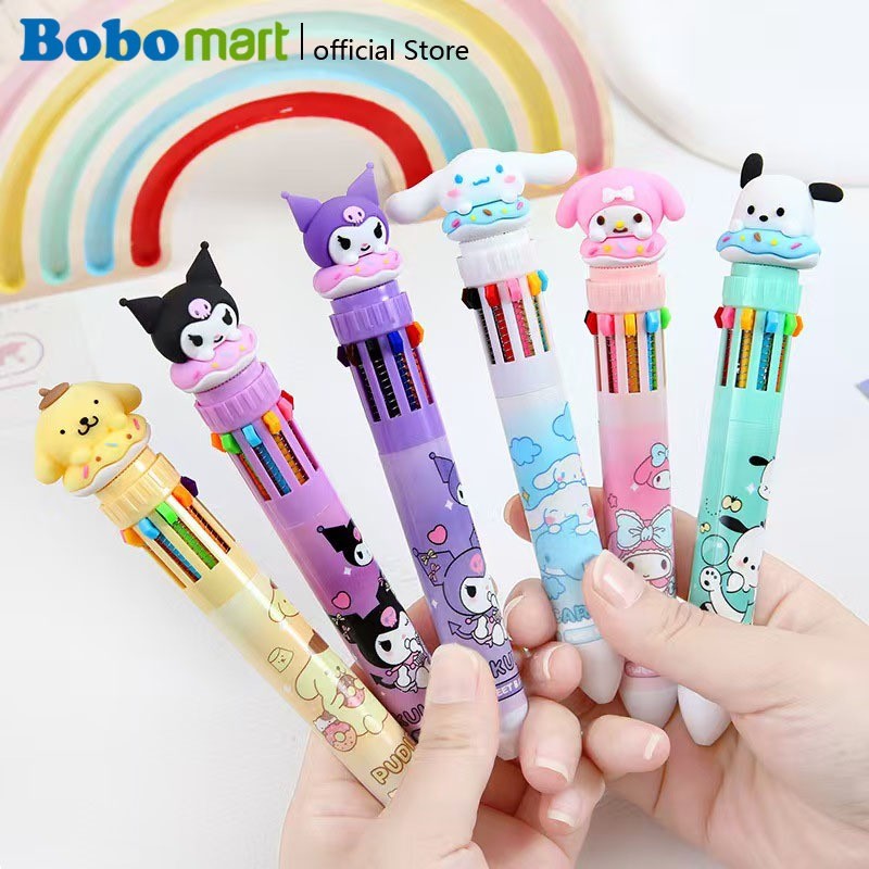 

BOBOMART 1 PCS KP-23001 PULPEN 10 WARNA LUCU PULPEN KARAKTER BONEKA MURAH PULPEN CETEK 10 WARNA