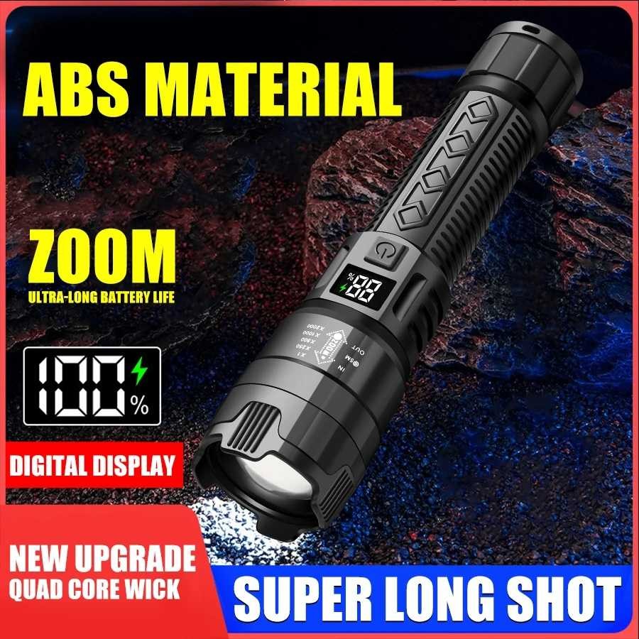 Senter LED USB Flashlight 800mAh 2000 Lumens with Display