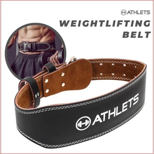 ATHLETS Sabuk Ikat Pinggang Pria Wanita Olahraga Gym Fitness / Weightlifting Belt Power Support Peli