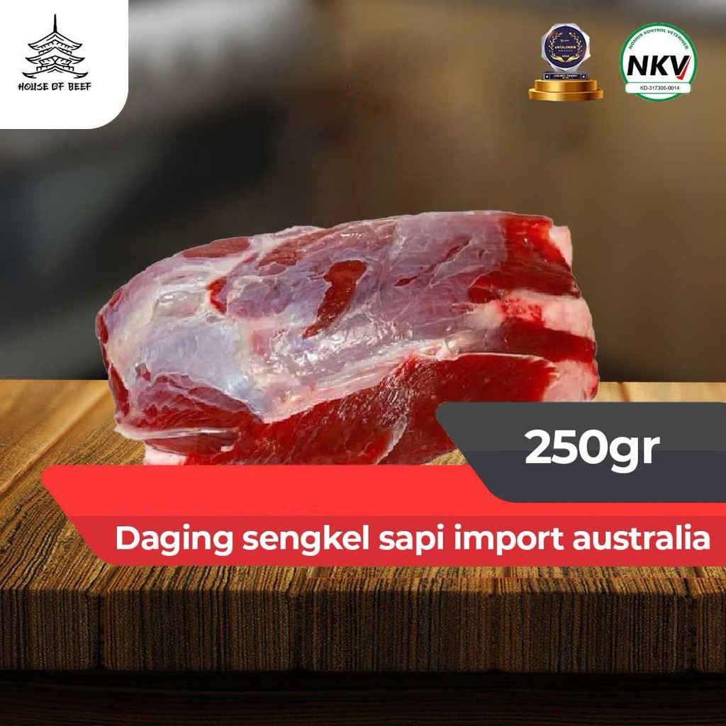 

Daging sengkel sapi import australia 250gr