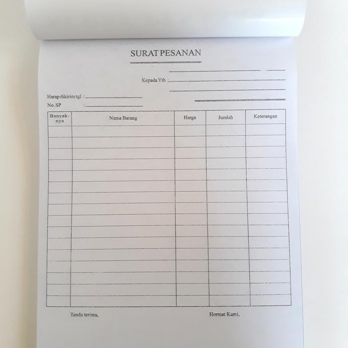 

TERLARIS! Buku Surat Pesanan NCR 3 rangkap - Tegak