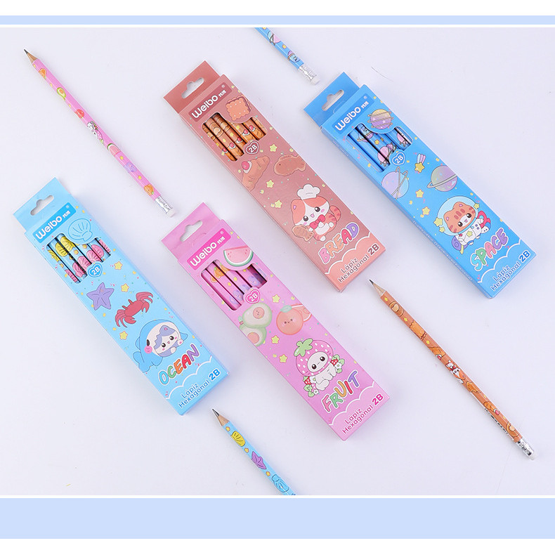 

[PaperNPlay] Pensil Tulis 2B Premium Pencils | 1 BOX ISI 12PCS | Writing Pencil / Pensil Sekolah Anak Karakter Lucu