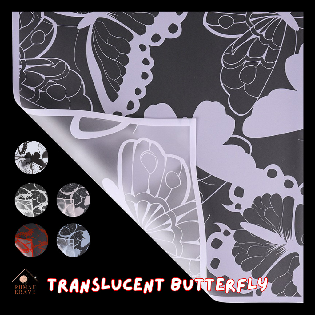 

RUMAH KRAVE - Translucent Butterfly Kertas Buket Motif Kupu-kupu