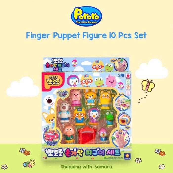 Pororo Finger Puppet Figure 10 Pcs Set / Mainan Boneka Jari