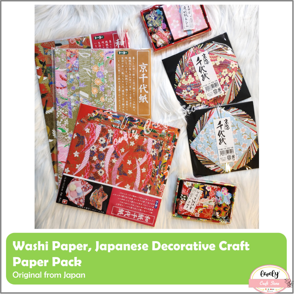 

LovelyCraftStore | [ORIGINAL WASHI JEPANG] Washi Paper Pack, Japanese Paper Pack Origami Paper Decorative Craft Paper for Scrapbooking Journaling,