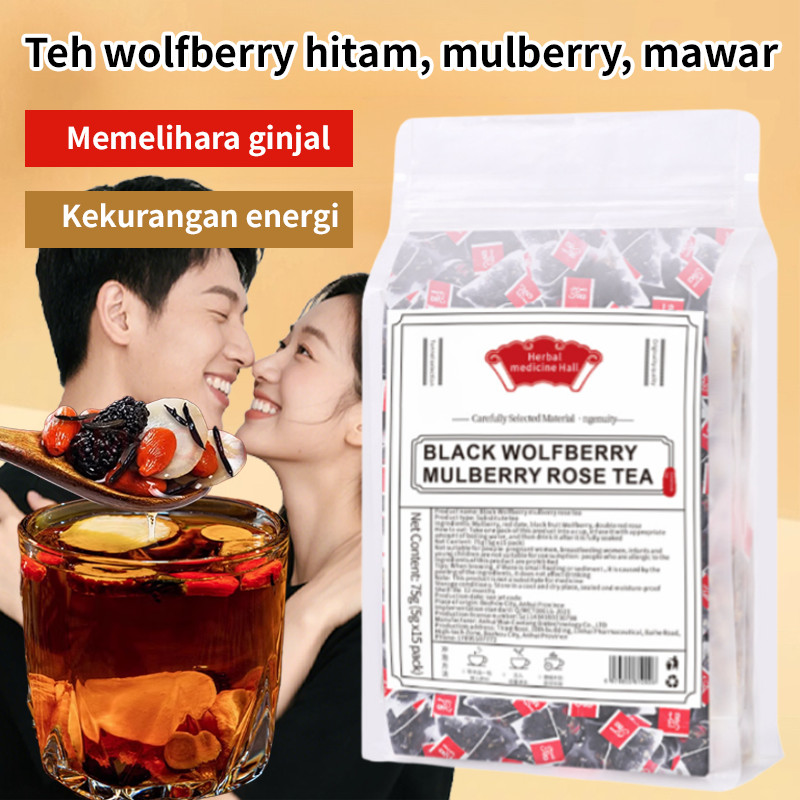 

✨KAPAL GRATIS+COD✨5g*15tas Black Wolfberry Mulberry Red Date Tea /Teh Cina Rasa Mawar Dengan Goji Dan Mulberry /Begadang Teh Memperbaiki Warna Kulit /Teh Herbal Relaksasi Dan Kenyamanan Tidur
