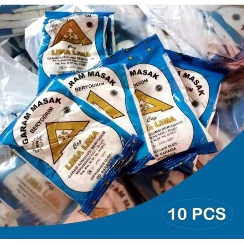 

(10 PCS) GARAM MASAK CAP LIMA-LIMA/MUTIARA/SEGITIGA BINTANG 100gr