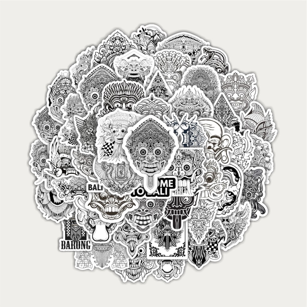 

[100PCS]Stiker Pack Stiker Aesthetic Wayang Black And White Aesthetic Vinyl Anti Air Dekorasi Sticker Laptop Buku Journal Koper Helm Casing HP Gitar Helm Skateboard