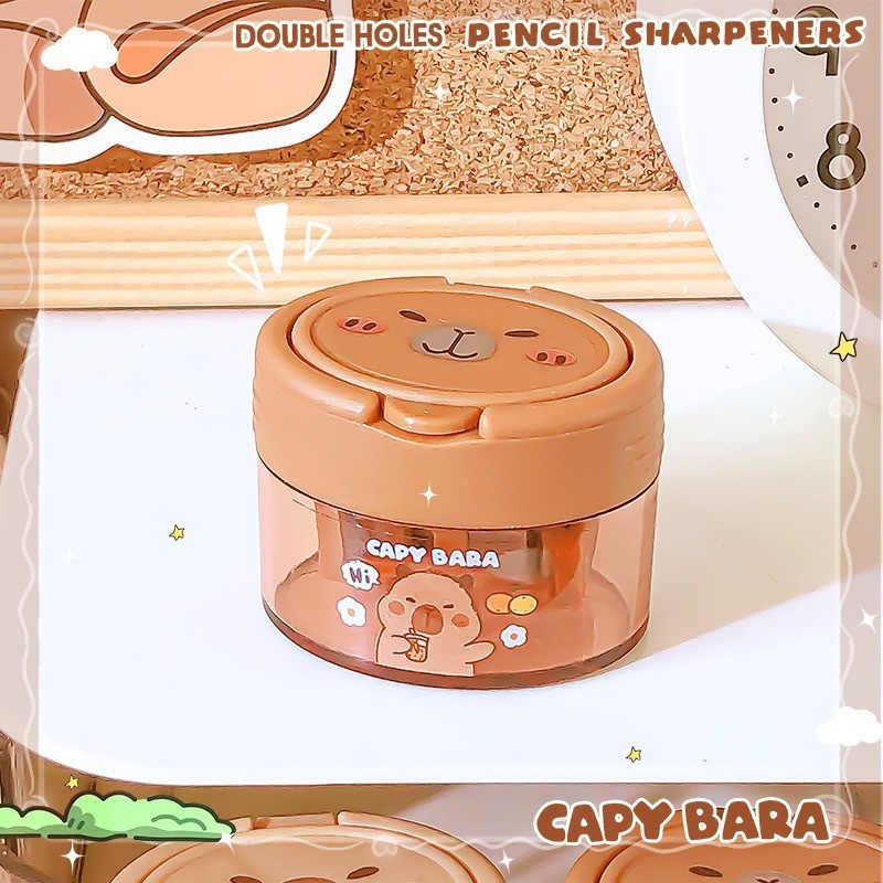 

Kapibala Flip Ganda Lubang Pensil Sharpener Sekolah Dasar Kartun Kreatif Pensil Pensil Sharpener Kantor Kantor Kantor