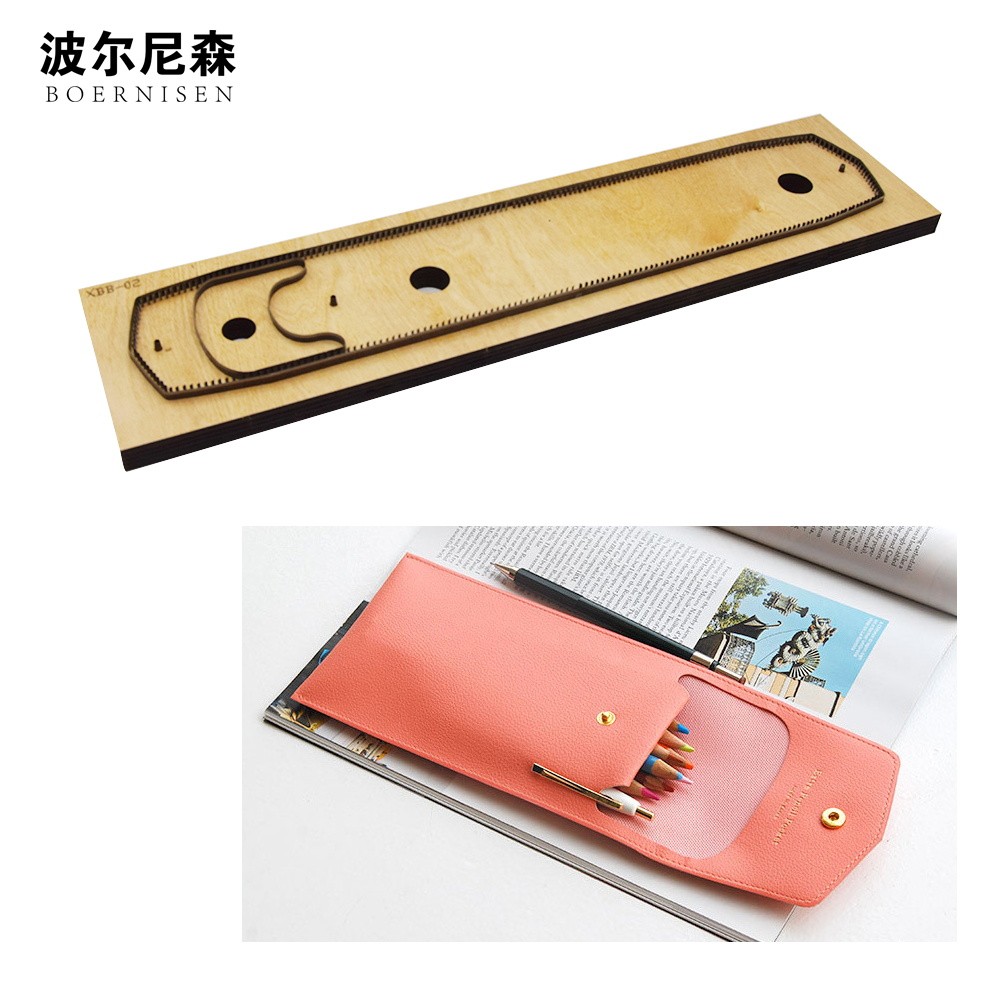 

Wooden Cutting Dies Pencil Case Bag, Handmade Laser Mold, Leather Punch Tools, DIY