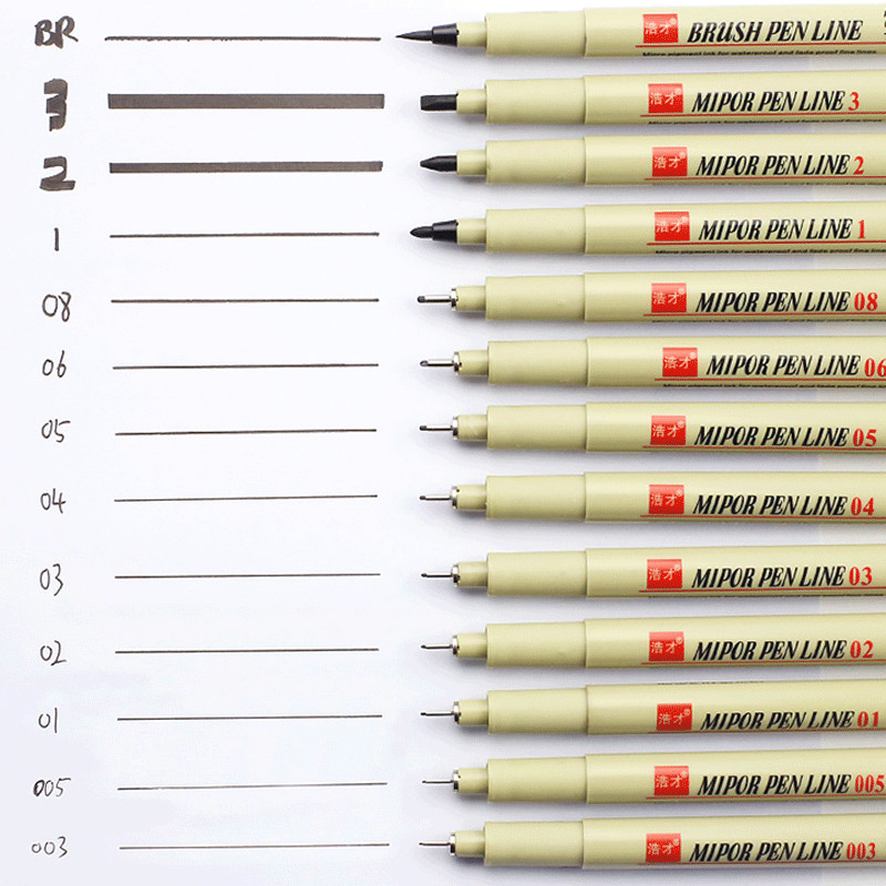 

1 Pcs Pigment Liner Pigma Neelde Pen Micron Marker Pen 005 01 02 03 04 05 08 Brush Different Tip Black Fineliner Sketching Pen