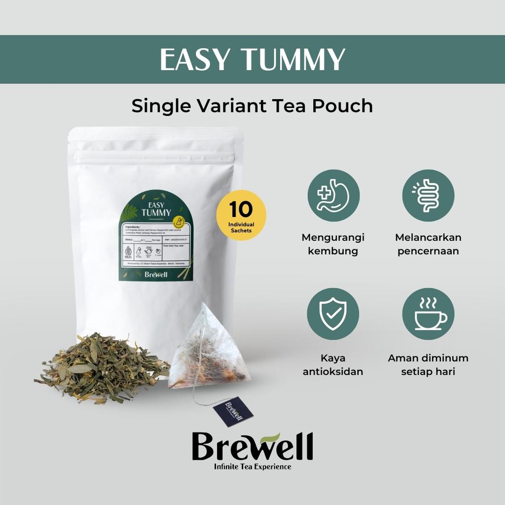

BREWELL | EASY TUMMY - PREMIUM TEA BAG SACHET IN POUCH - 10 PCS