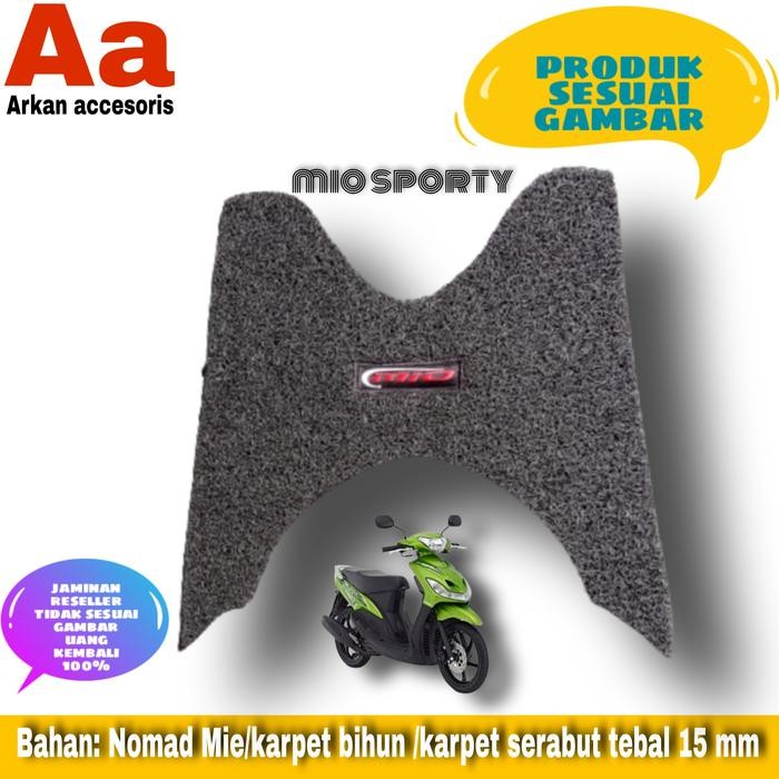 karpet motor Yamaha Mio sporty/mio karbu/karpet alas kaki motor - Hitam