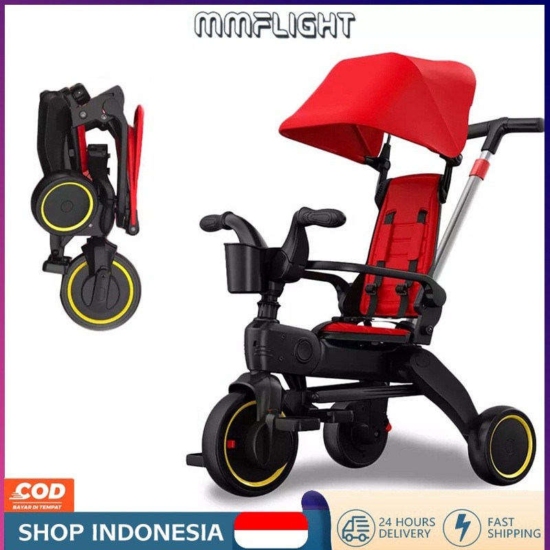 Mmflight Sepeda Anak Roda 3 Sepeda Roda Tiga Tricycle Stroller Baby Sepeda Anak Lipat 1 Tahun