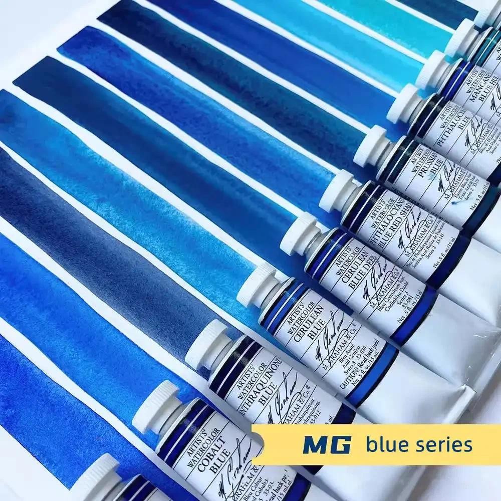 

M.Graham Watercolor Paint Sample 2ml Handmade MG Half Pan Professional Water Color Paint Pigment for Painting Art Supplies