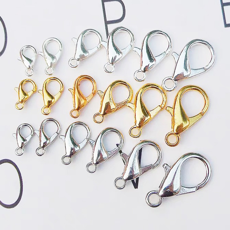 

50pcs/lot Jewelry Finding Lobster Clasp End Hooks For Jewelry Making DIY Necklace&Bracelet Chain Connectors Supplies Accessories