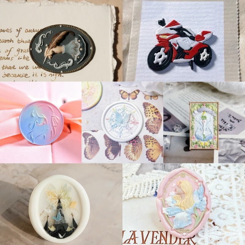 

Fire Seal Stamp Stamp Head Multi-Layer Fine Carving Lovely Relief Copper Hand Idy Account Invitation Envelope Seal Stamp Toys