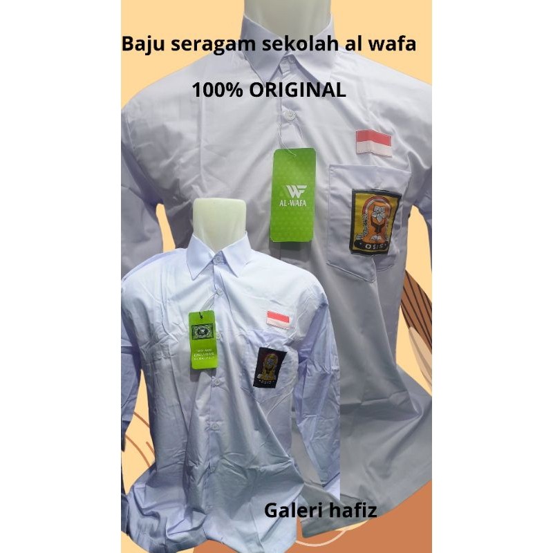 (BAJU SERAGAM SEKOLAH ALWAFA SMP & SMA)BAJU PUTIH ALWAFA EXCLUSIVE LENGAN PANJANG&PENDEK/baju sekola