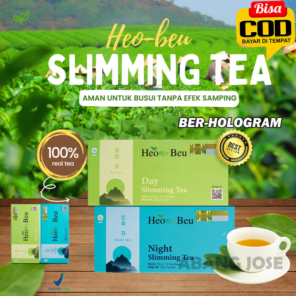 HeoBeu 1 Paket Pagi & Malam HEO BEU SLIMMING TEA | TEH HEOBEU KOREA | ORIGINAL HEO BEO SLIMING TEA B